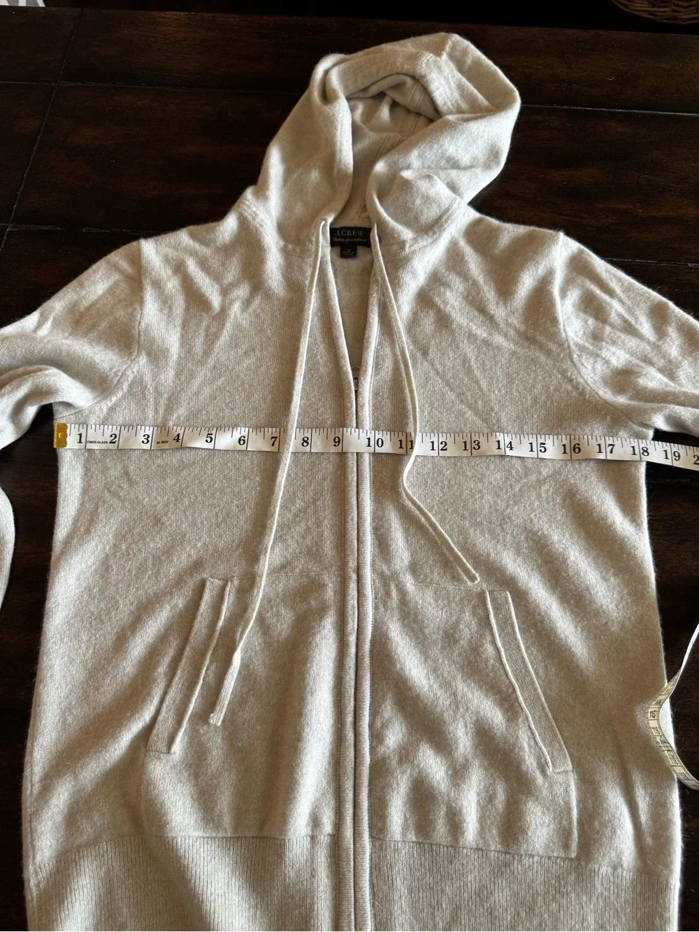 J. Crew Light Gray 100% Italian Cashmere Full Zip Hoodie